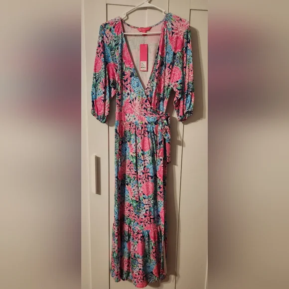 chinese dress ladies Lilly Pulitzer Fresia Stretch Maxi Shift Dress